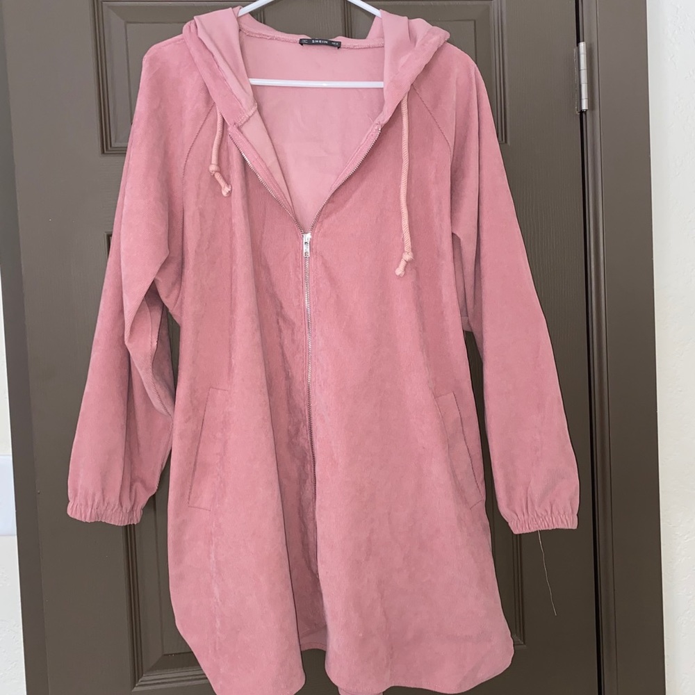Blush pink Loose Fit Corduroy Jacket
